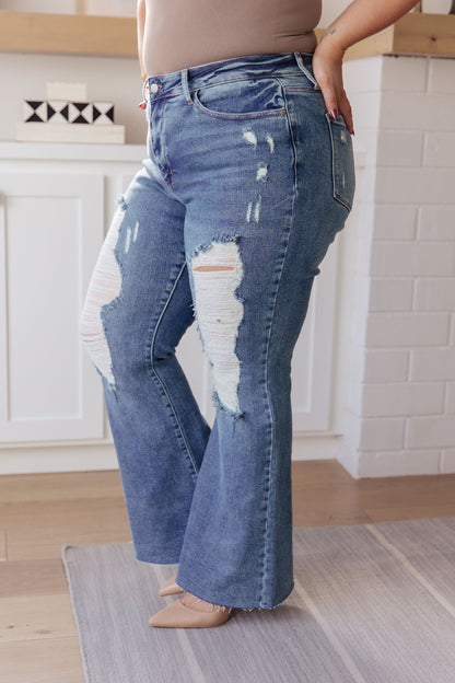Judy Blue • Kiana High Rise Heavy Destroy Flare
