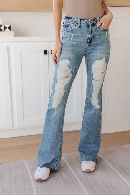 Judy Blue • Kiana High Rise Heavy Destroy Flare