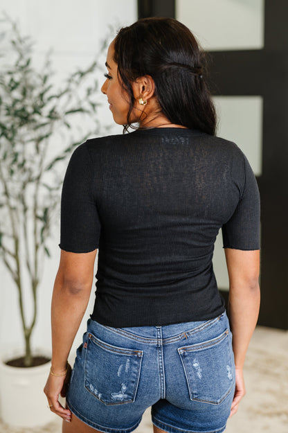 HYFVE • Knit Pick Basic Tee in Black