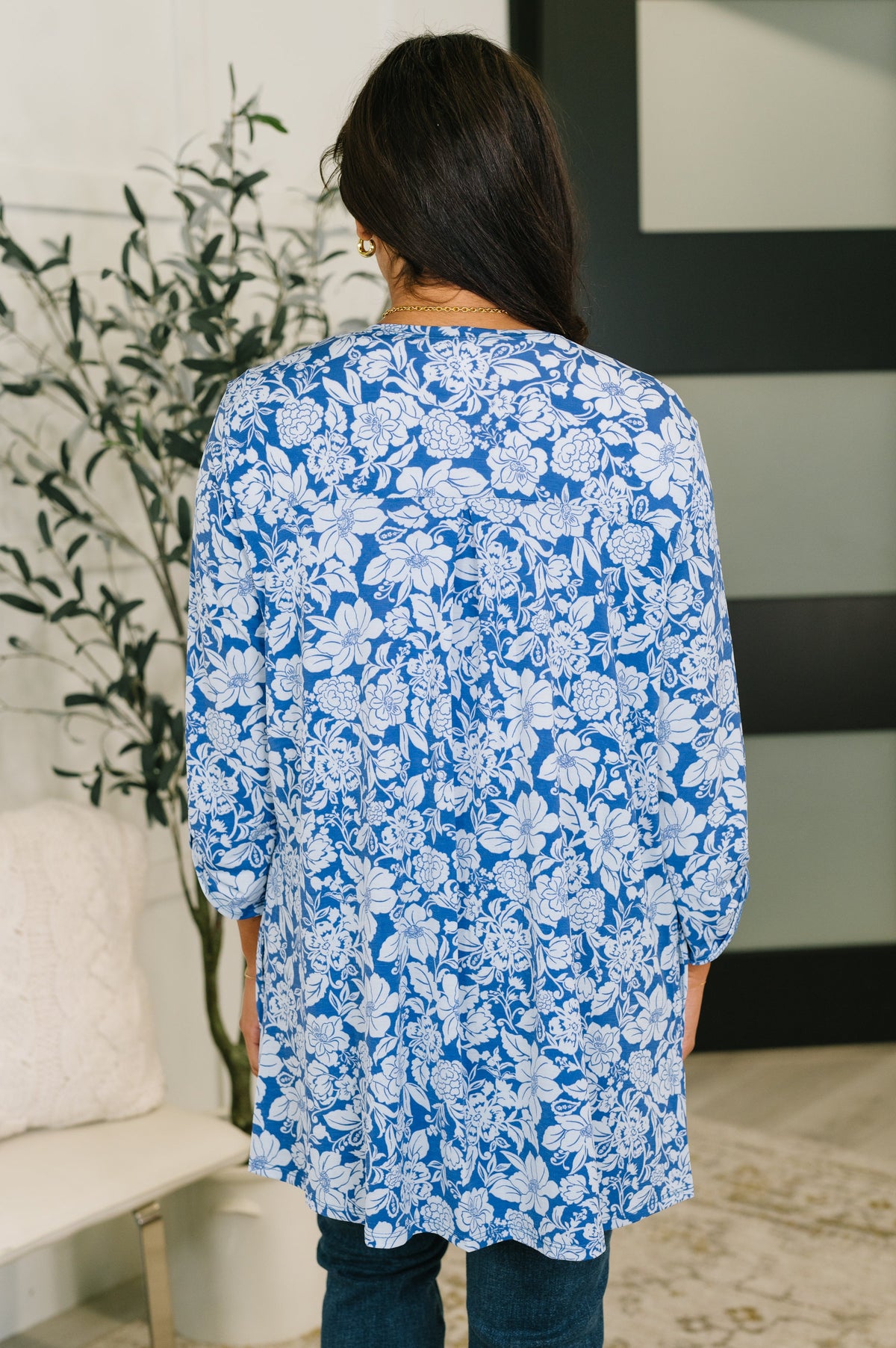 Dear Scarlett • Lizzy Cardigan in Blue and White Floral