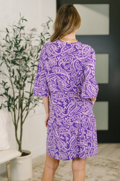 Dear Scarlett • Lizzy Sunday Dress in Purple Paisley