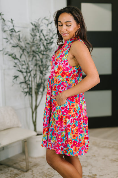Dear Scarlett • Lizzy Three Tier Tank Dress in Morning Glory