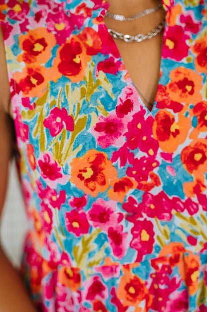 Dear Scarlett • Lizzy Three Tier Tank Dress in Morning Glory