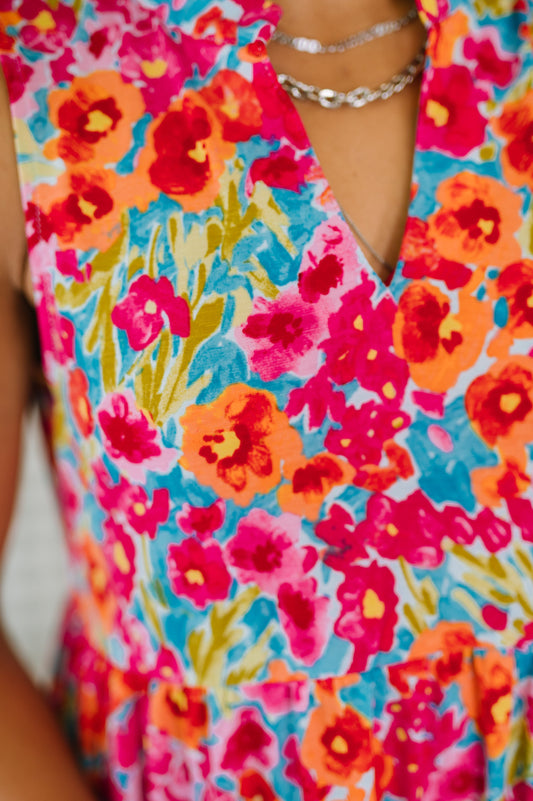 Dear Scarlett • Lizzy Three Tier Tank Dress in Morning Glory