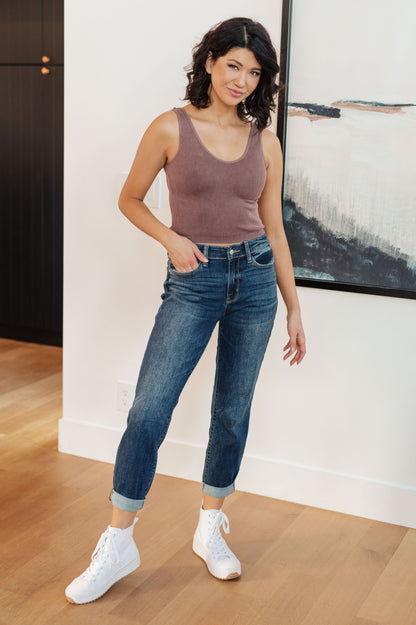 Judy Blue • London Midrise Cuffed Boyfriend Jeans