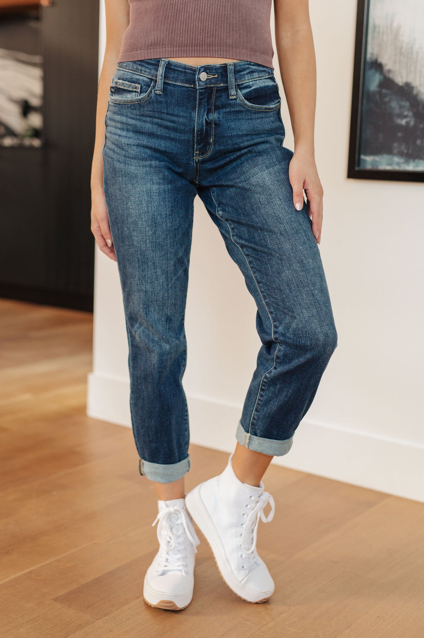 Judy Blue • London Midrise Cuffed Boyfriend Jeans