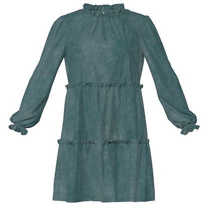 LuLaRoe Annabelle Ruffled Tiered Dress • Green Subtle Wash