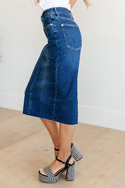 Judy Blue • Marcy • High Rise Denim Midi Skirt