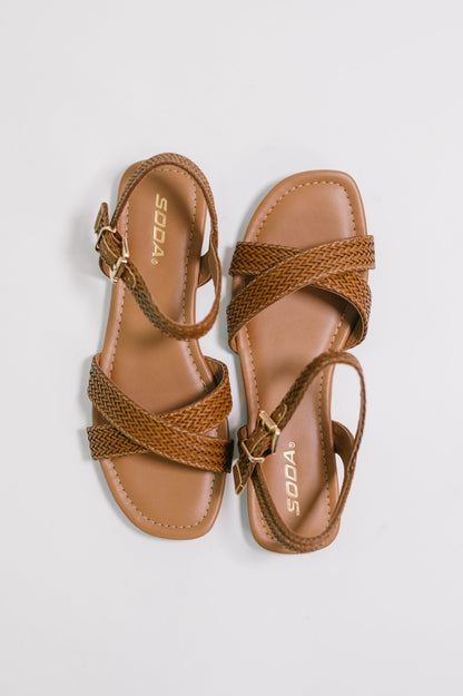 Soda • Marlene Ankle Strap Woven Sandal