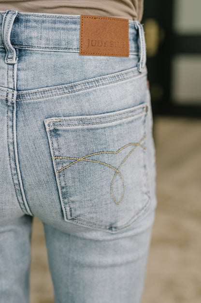 Judy Blue • Mckaylee • Mid Rise Kick Flare Jeans with Frayed Hem