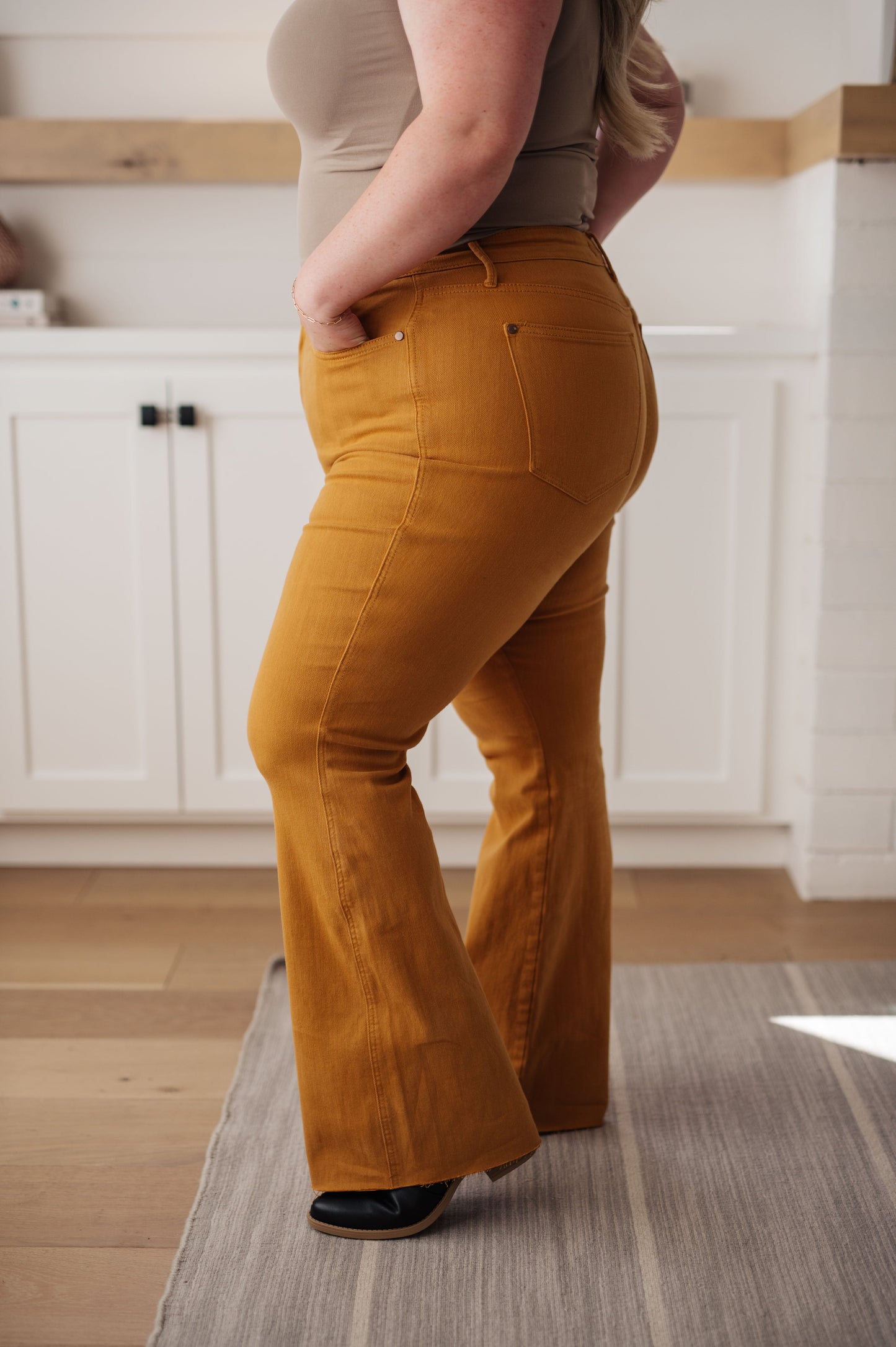 Judy Blue • Melinda High Rise Control Top Flare Jeans in Marigold