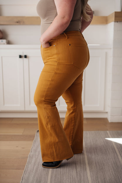 Judy Blue • Melinda High Rise Control Top Flare Jeans in Marigold
