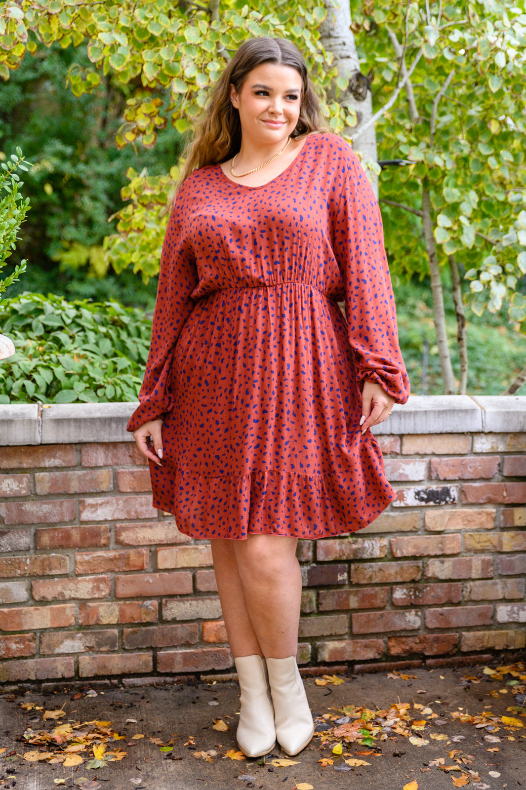 Jodifl • Most Genuine Spotted Dress In Rust