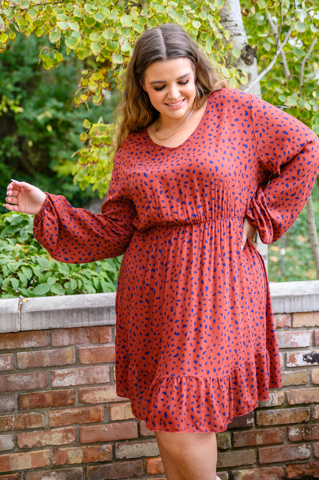 Jodifl • Most Genuine Spotted Dress In Rust