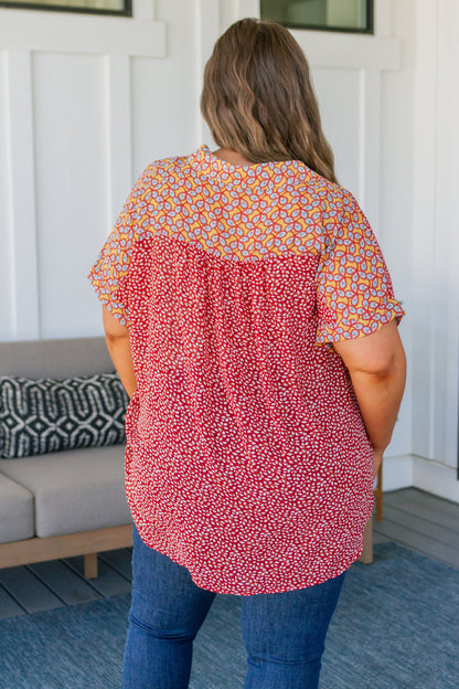 Jodifl • No Competition Mixed Print Button Down Top