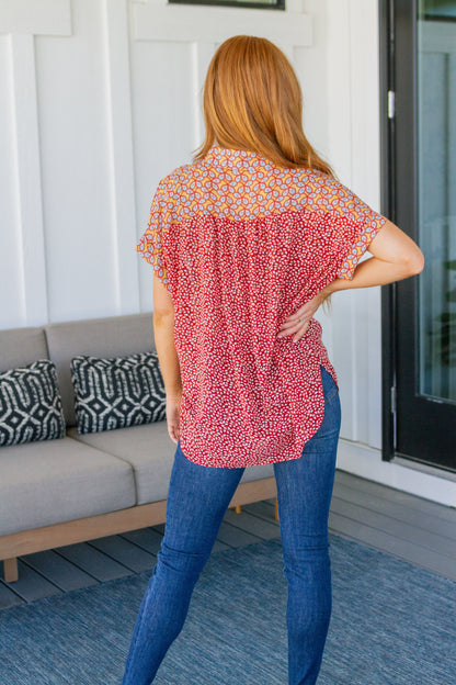 Jodifl • No Competition Mixed Print Button Down Top
