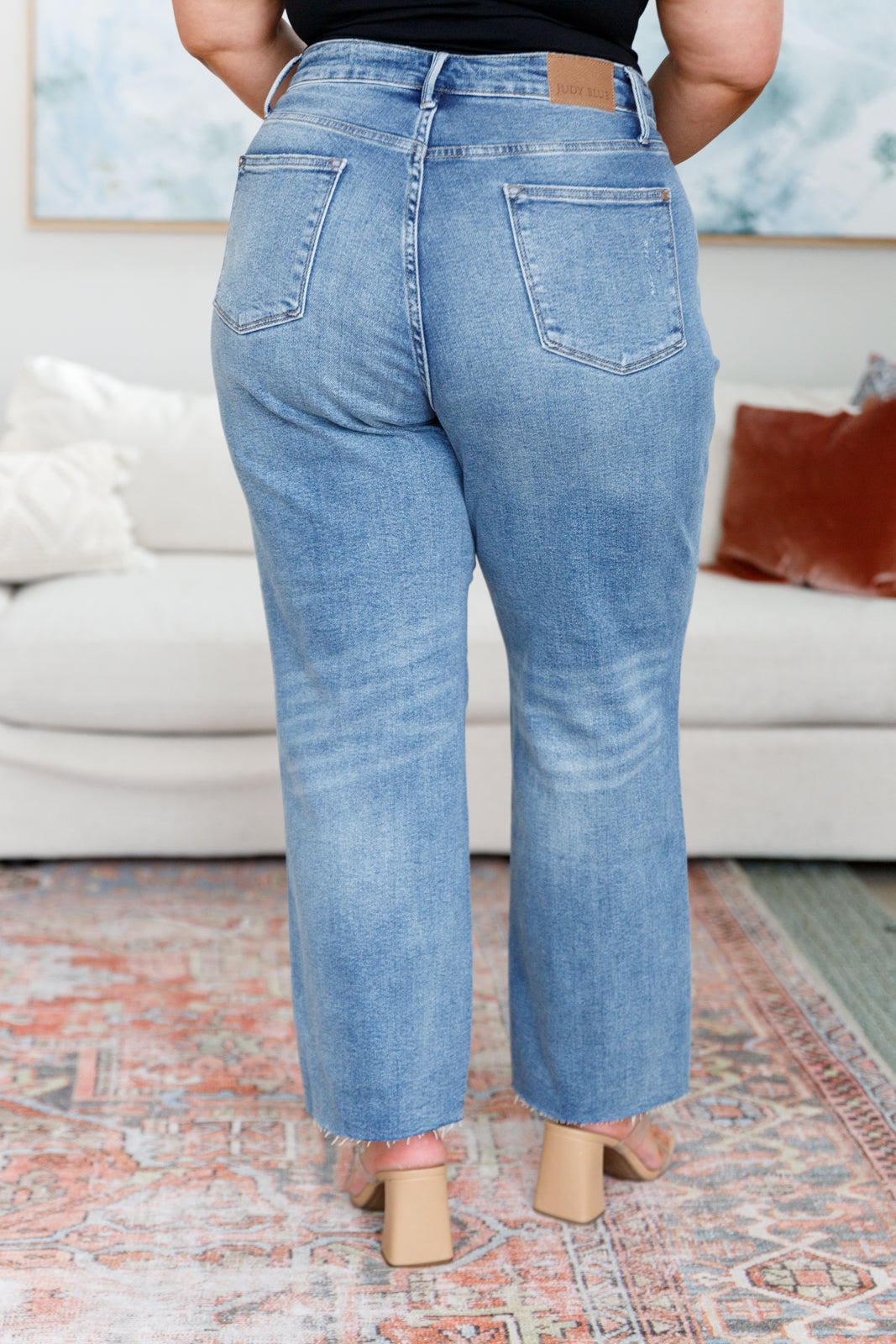 Judy Blue • Nora • High Rise Rigid Magic Destroy Slim Straight Jeans