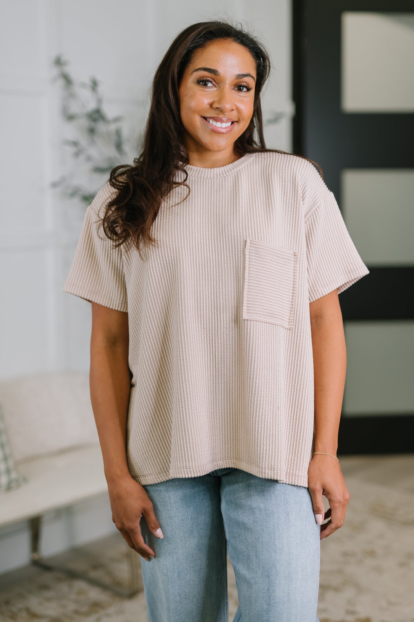 Zenana • Not That complicated Textured Boxy Tee in Ash Mocha