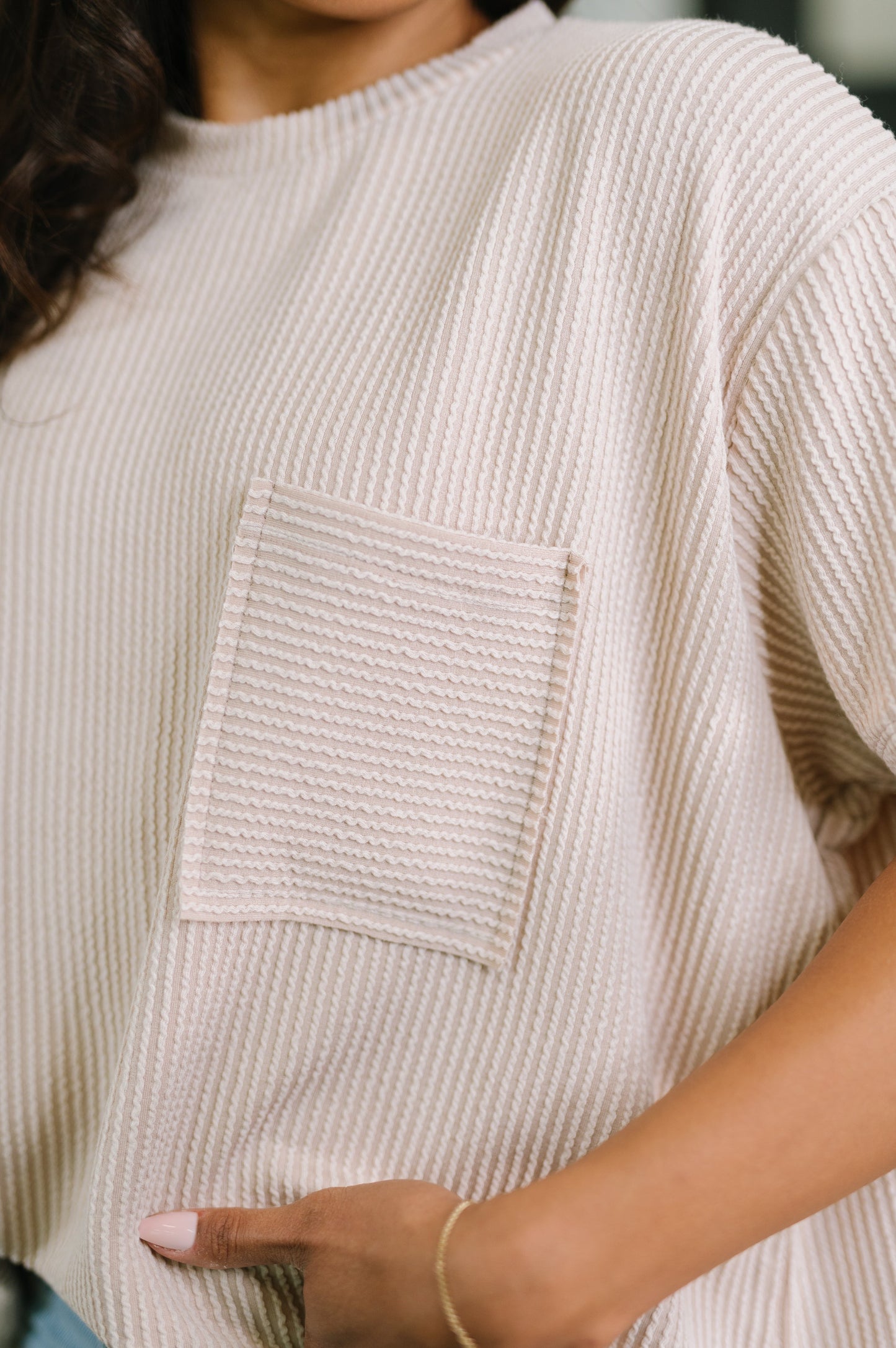 Zenana • Not That complicated Textured Boxy Tee in Ash Mocha