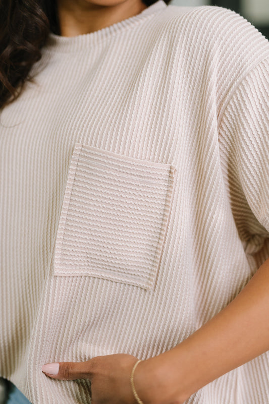 Zenana • Not That complicated Textured Boxy Tee in Ash Mocha