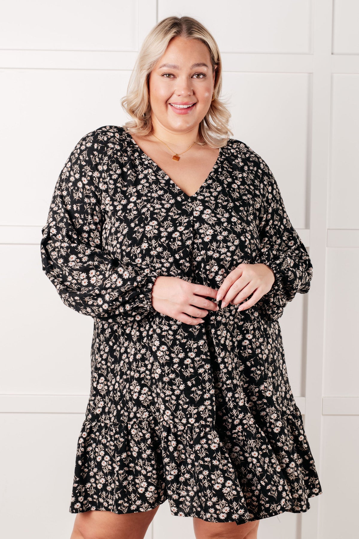 Once Again • V-Neck Floral Dress