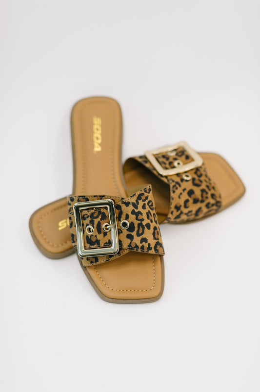 Soda • Opera Square Toe Buckle Slip On Sandal