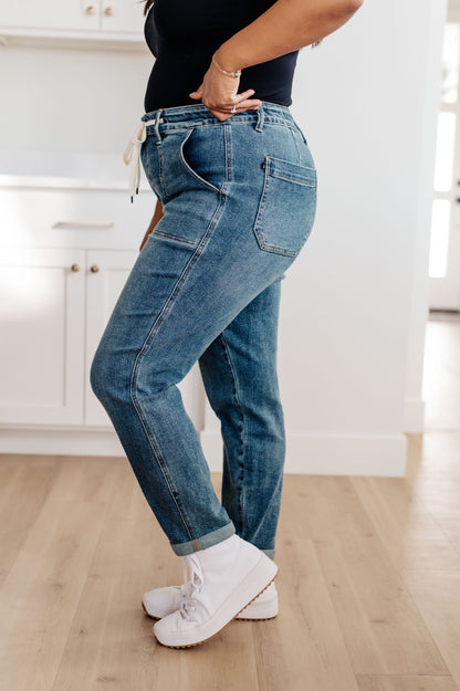Judy Blue • Payton Pull On Denim Joggers in Medium Wash