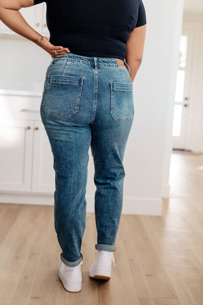 Judy Blue • Payton Pull On Denim Joggers in Medium Wash