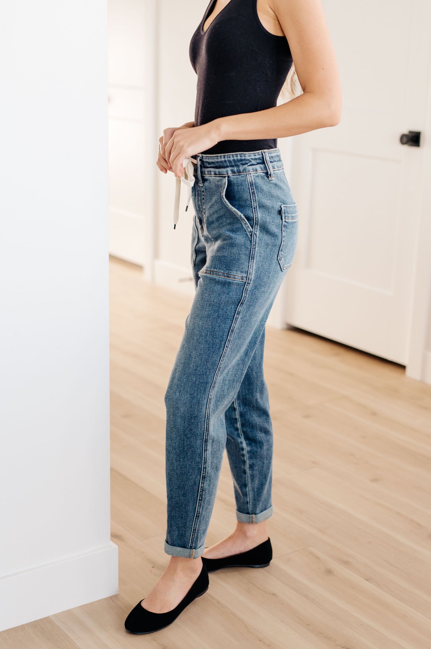 Judy Blue • Payton Pull On Denim Joggers in Medium Wash