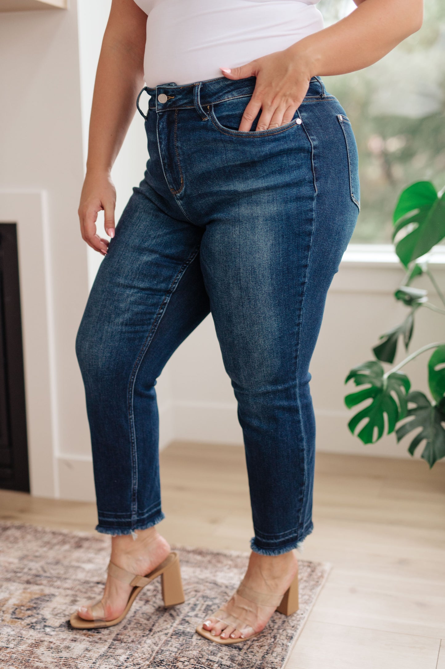 Judy Blue • Phillipa High Rise Release Hem Slim Jeans