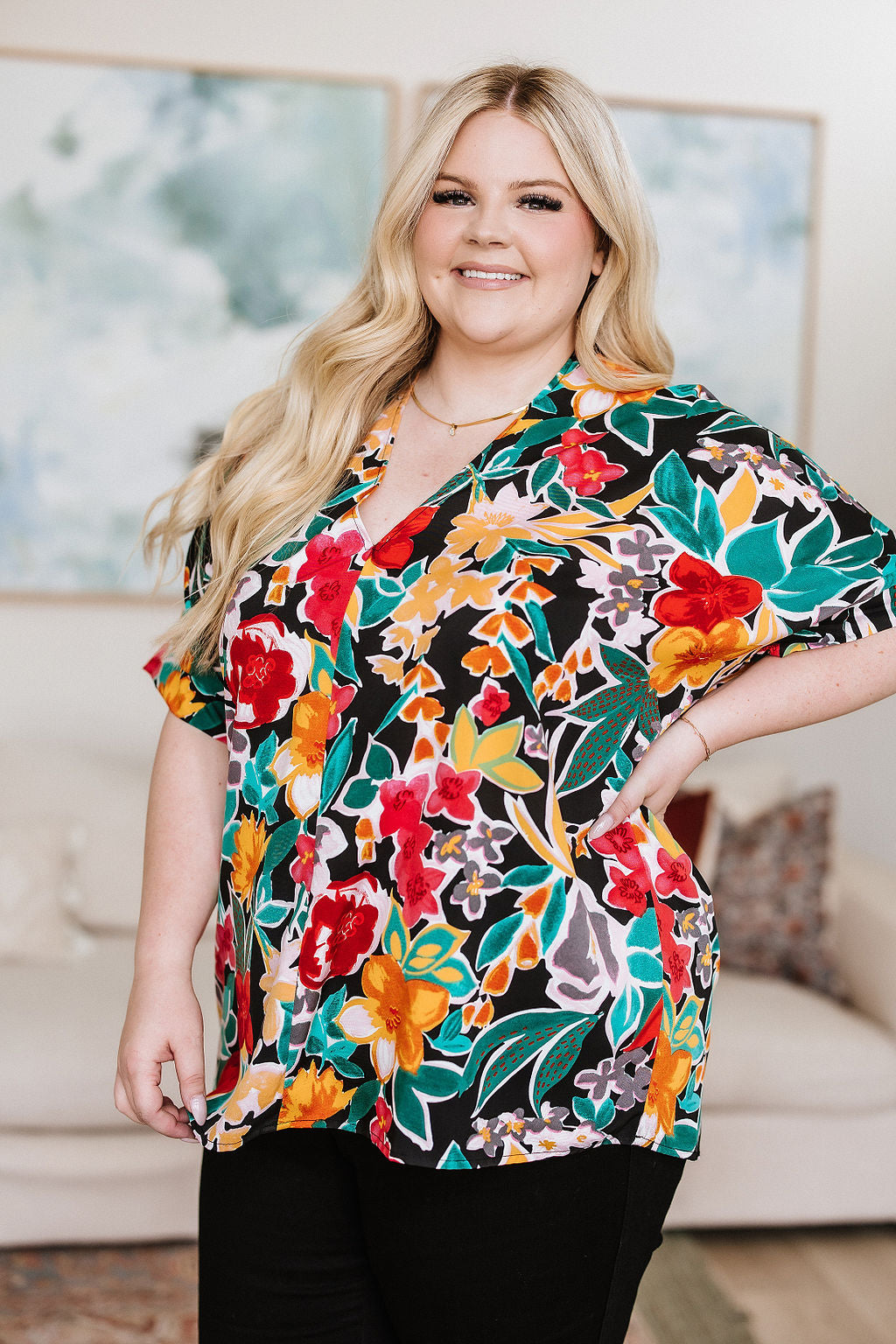 Jodifl • Pretty in Paradise Floral Blouse