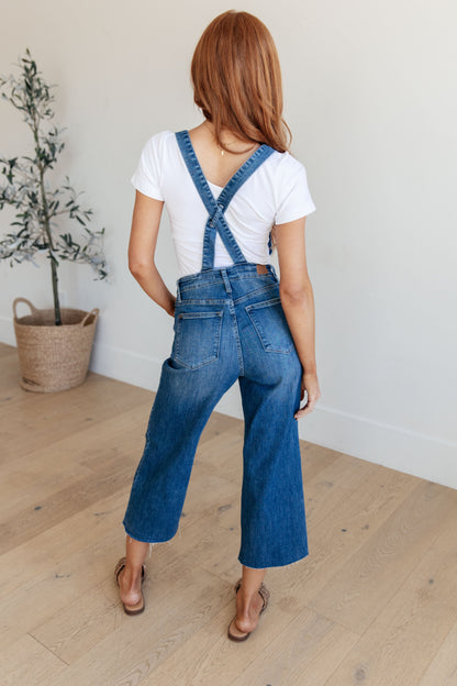 Judy Blue • Priscilla • High Rise Crop Wide Leg Denim Overalls