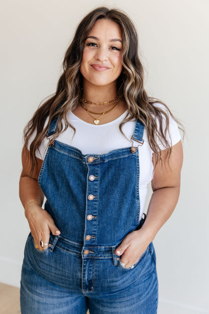 Judy Blue • Priscilla • High Rise Crop Wide Leg Denim Overalls