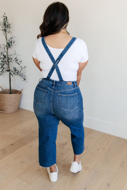 Judy Blue • Priscilla • High Rise Crop Wide Leg Denim Overalls
