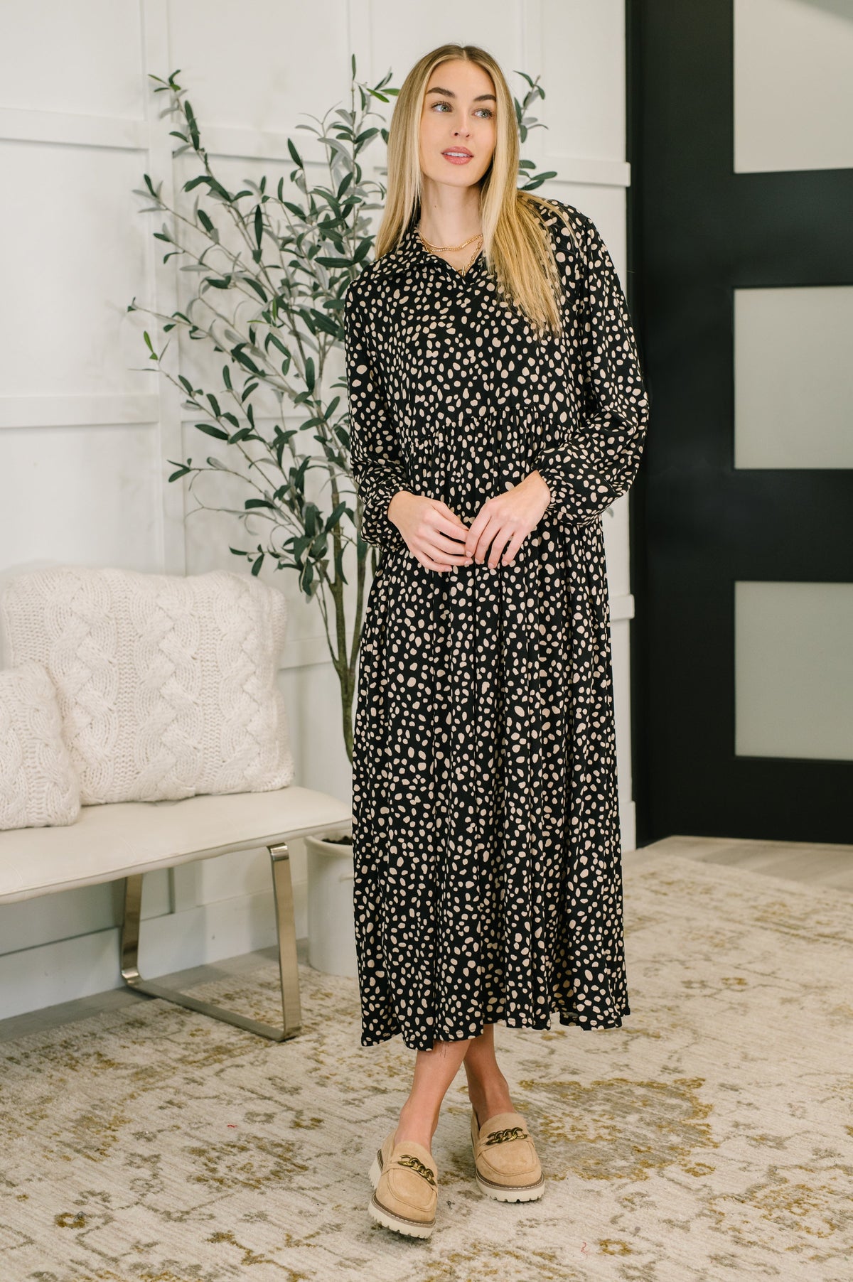 Promotional Proposal • Collared Dress in Black and Khaki