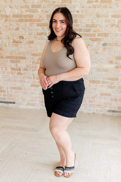 Judy Blue • Reagan • High Rise Button Fly Trouser Shorts