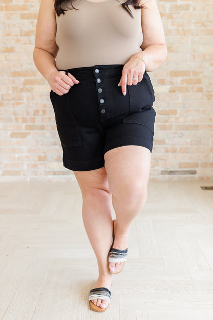 Judy Blue • Reagan • High Rise Button Fly Trouser Shorts