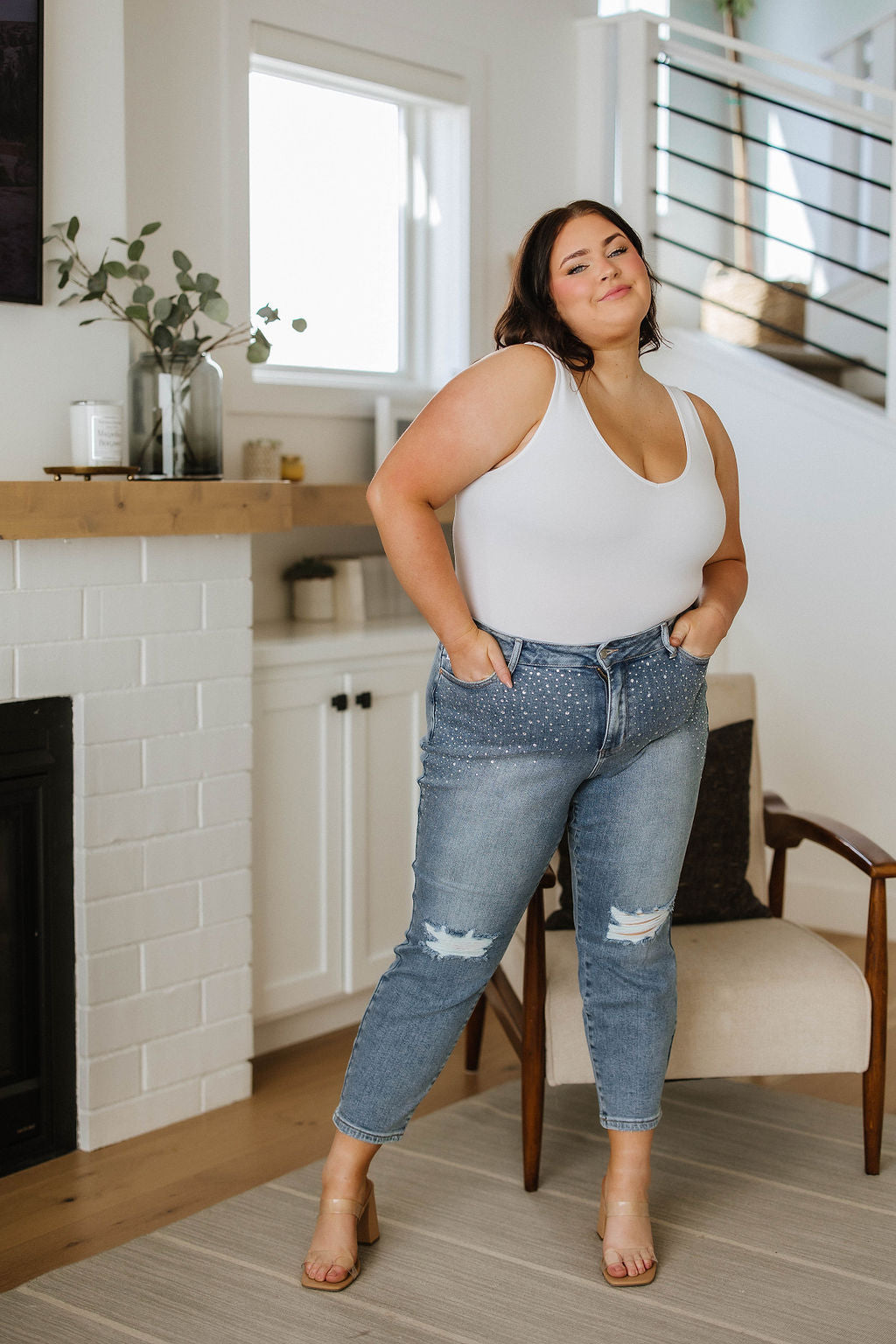 Judy Blue • Reese Rhinestone Slim Fit Jeans