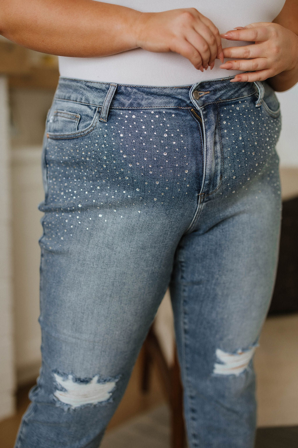 Judy Blue • Reese Rhinestone Slim Fit Jeans