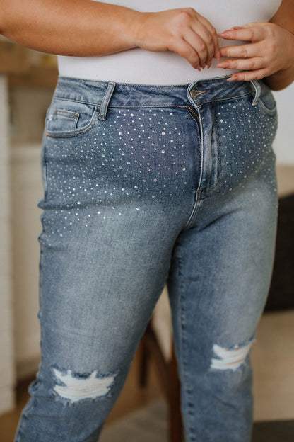 Judy Blue • Reese Rhinestone Slim Fit Jeans