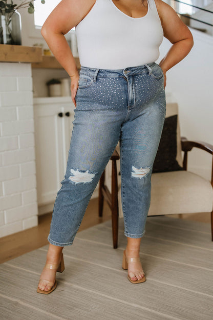 Judy Blue • Reese Rhinestone Slim Fit Jeans