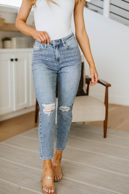 Judy Blue • Reese Rhinestone Slim Fit Jeans
