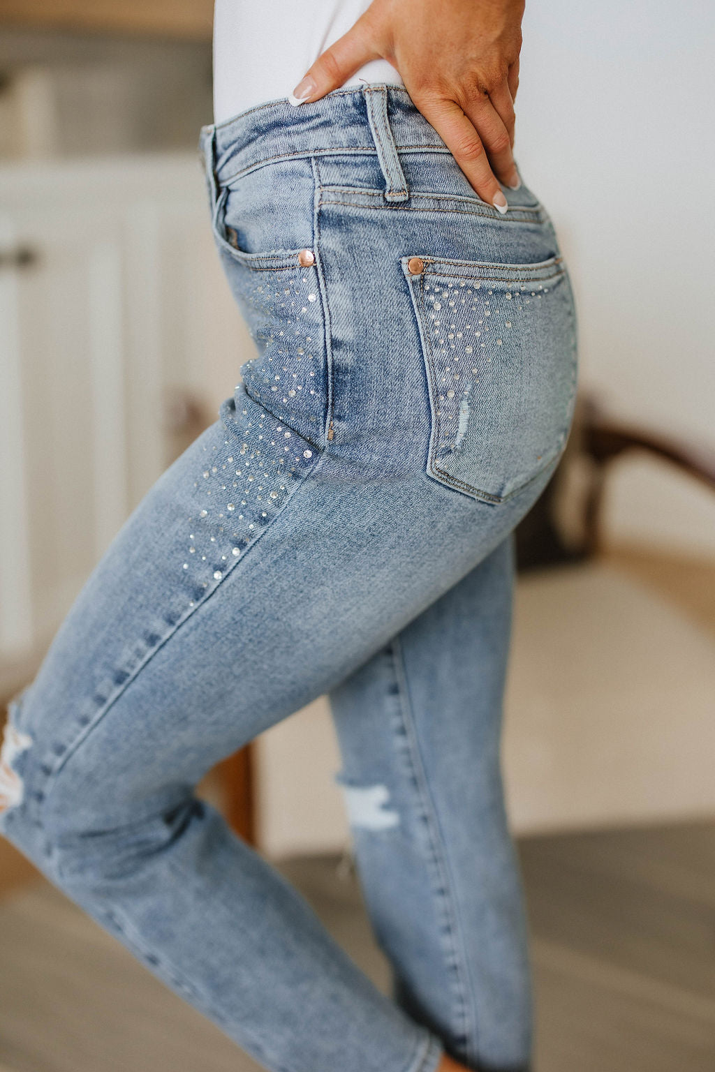 Judy Blue • Reese Rhinestone Slim Fit Jeans