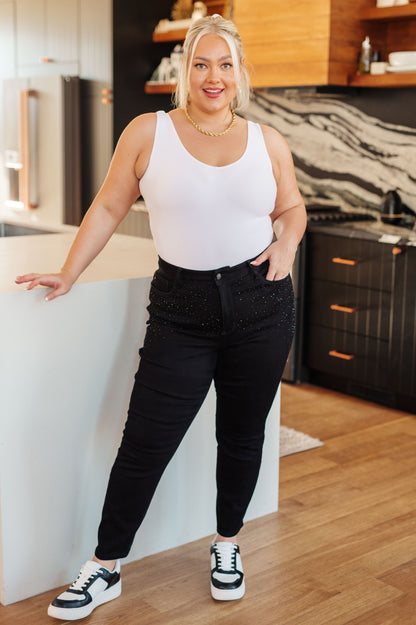 Judy Blue • Reese Rhinestone Slim Fit Jeans in Black