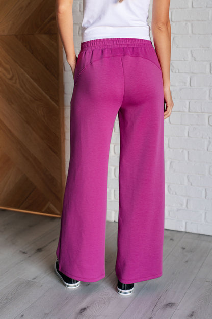 Dear Scarlett • Resort Travel Wide Leg Crop Pant in Magenta