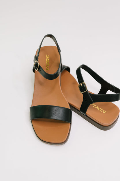 Soda • Riddle Ankle Strap Sandal in Black