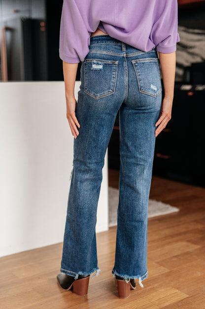 Judy Blue • Rose High Rise 90's Straight Jeans in Dark Wash