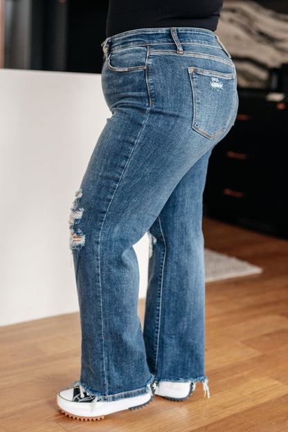 Judy Blue • Rose High Rise 90's Straight Jeans in Dark Wash