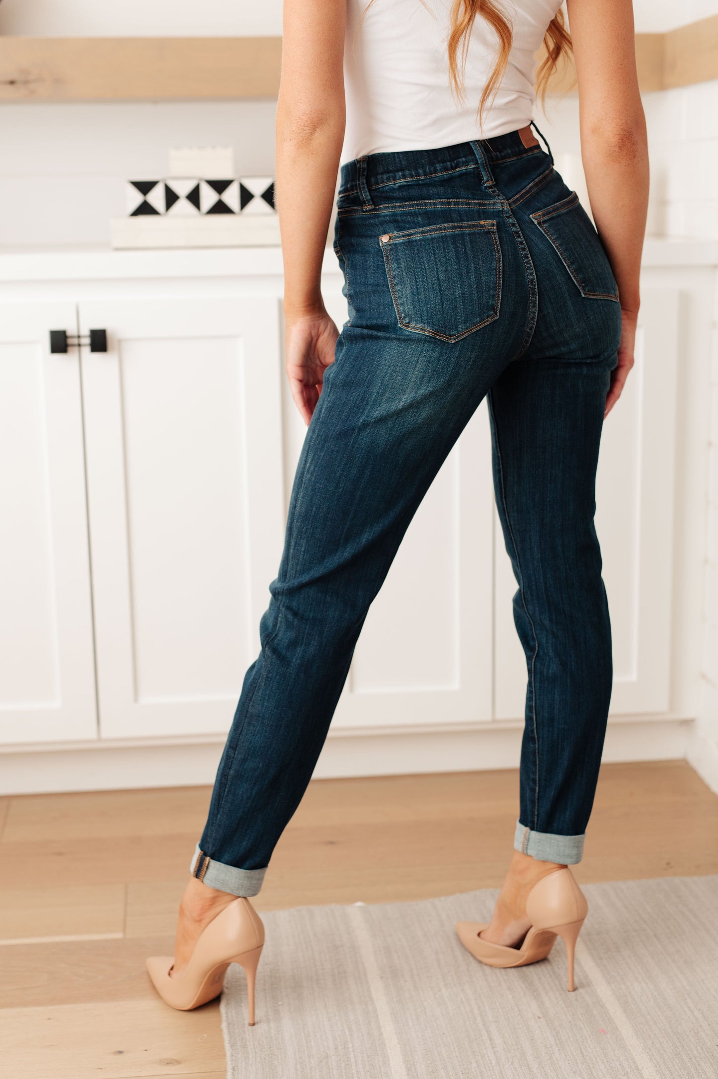 Judy Blue • Rowena High Rise Pull On Double Cuff Slim Jeans