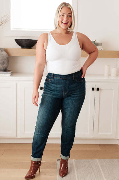 Judy Blue • Rowena High Rise Pull On Double Cuff Slim Jeans
